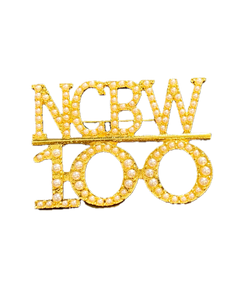 NCBW 100 Gold/Pearl Large Brooch