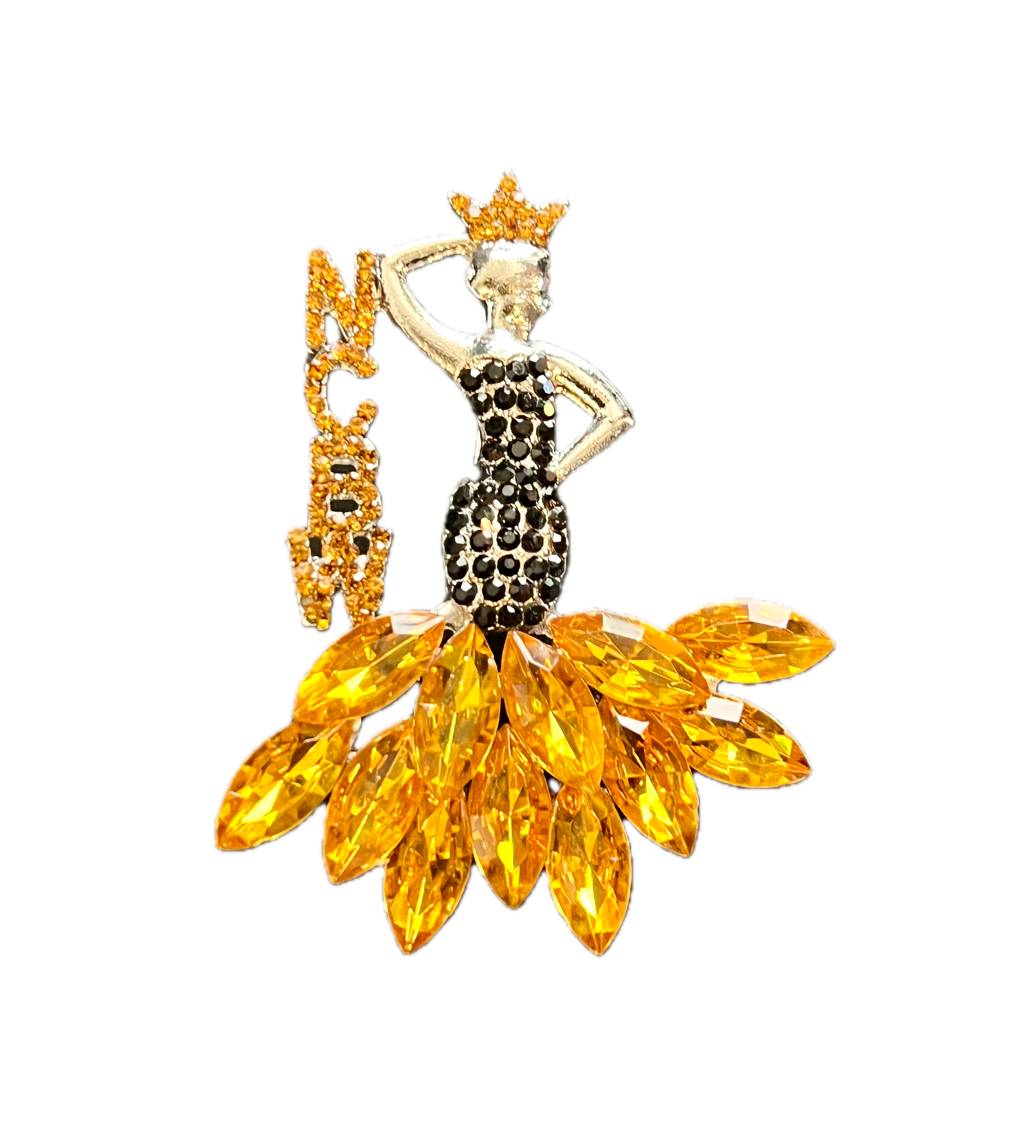 NCBW Lady w/Gold Bling Dress Brooch