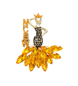 NCBW Lady w/Gold Bling Dress Brooch
