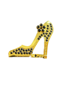 NCBW Stiletto Gold w/Black Rhinestone Brooch